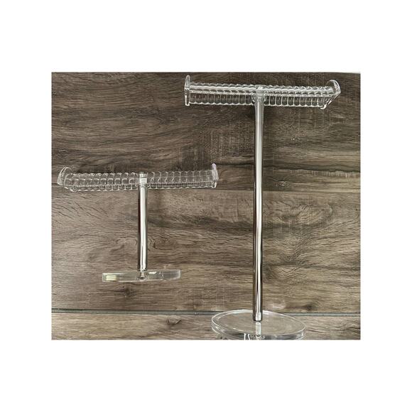 Isaac Jacobs Clear Acrylic Necklace Bracelet Holder Organizer Stands for Jewelry - Picture 2 of 6